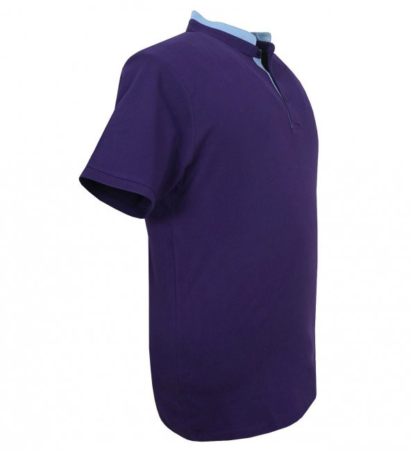 Erkek Büyük Beden Battal Boy Likralı Hakim Yaka Tişört - 7