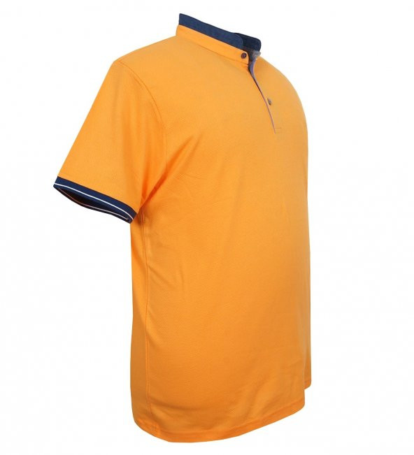 Erkek Büyük Beden Battal Boy Likralı Hakim Yaka Tişört - 8