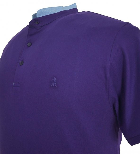 Erkek Büyük Beden Battal Boy Likralı Hakim Yaka Tişört - 9