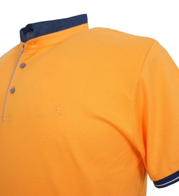 Erkek Büyük Beden Battal Boy Likralı Hakim Yaka Tişört - 11