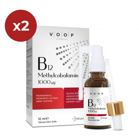 Voop Vitamin B12 Methylcobalamin 1000 mg Sprey-Damla 10 ml 2 Adet