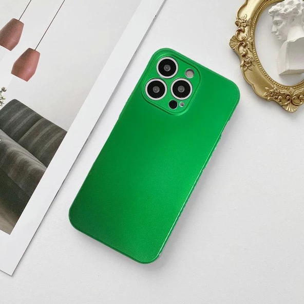 İphone 11 Metalic Renk Kamera Korumalı Kare Silikon Kılıf - Resim 9