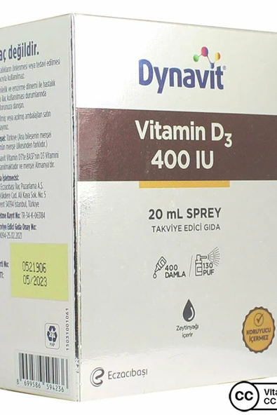 Dynavit Vitamin D3 400 IU Sprey 20 ml