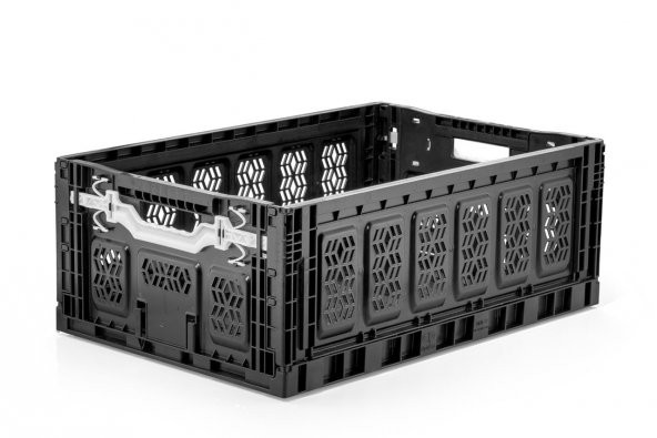 Pro Box Katlanır Kilitli Plastik Kasa Siyah (60x40x23 cm)