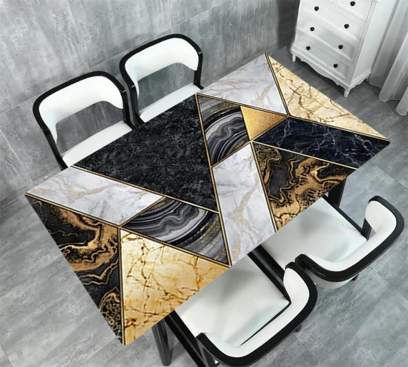 Masa Kaplama Folyosu Mobilya Masa Kaplama Folyoları Soyut Mermer Mozaik - Resim 2