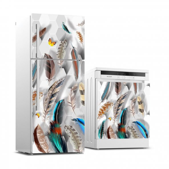 Buzdolabı ve Bulaşık Makinası Beyaz Eşya Sticker Kaplama Petek Tüyler