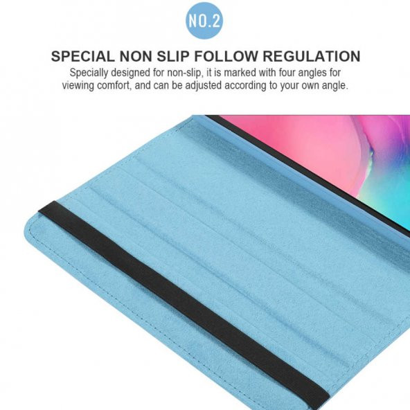 Samsung Galaxy Tab A7 LİTE Uyumlu 8.7" T225 Dönebilen Standlı Kapaklı Kılıf - 3