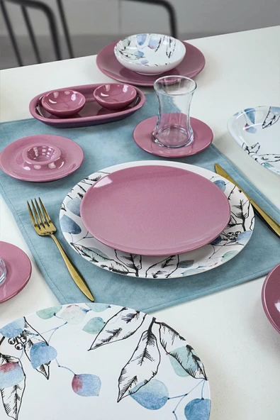 Keramika Keraart Blue Spring Kahvaltı Takımı 50 Parça 6 Kişilik - 19188 - Resim 2