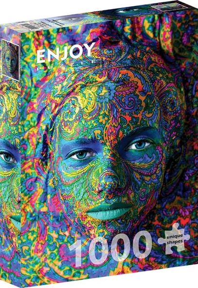 Enjoy 1000 Parça Woman with Color Art Makeup Puzzle