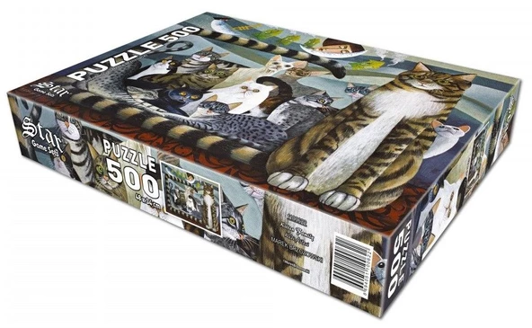 Star Puzzle 500 Parça Kedi Ailesi Puzzle - Resim 3