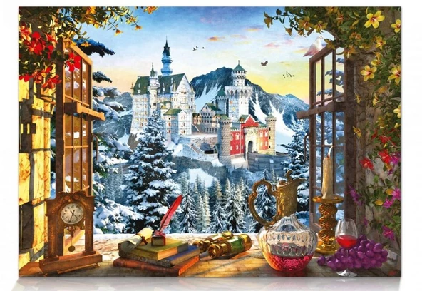 Star Puzzle 1500 Parça Dağdaki Şato Puzzle