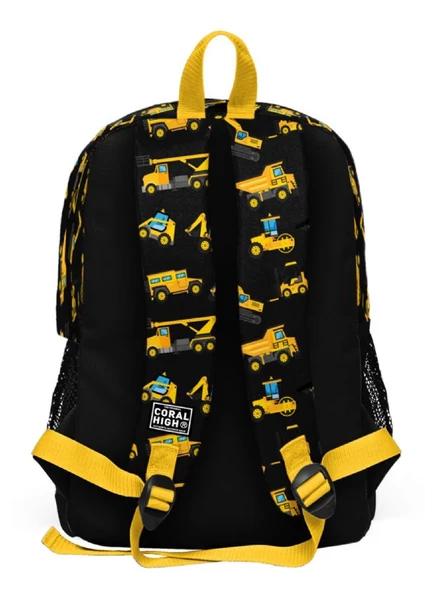 Coral High Siyah İş Makineleri Baskılı İlkokul ve Günlük Sırt Çantası - Erkek Çocuk - Resim 4