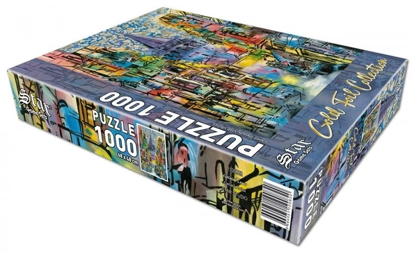 Star Puzzle 1000 Parça Galata Kulesi Puzzle(Altın Varaklı) - 3