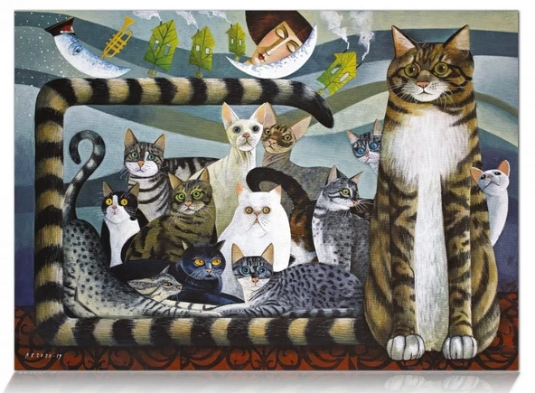 Star Puzzle 500 Parça Kedi Ailesi Puzzle