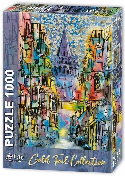 Star Puzzle 1000 Parça Galata Kulesi Puzzle(Altın Varaklı) - 2