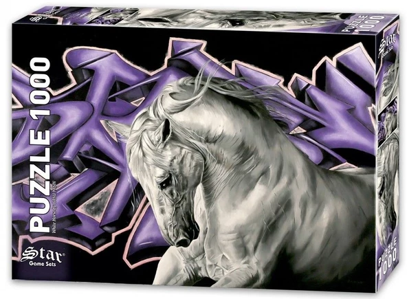 Star Puzzle 1000 Parça Beyaz At Puzzle - Resim 2