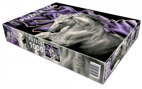 Star Puzzle 1000 Parça Beyaz At Puzzle - Resim 3