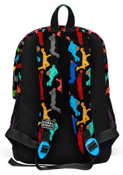 Coral High Siyah Basketbol Baskılı İlkokul ve Günlük Sırt Çantası - Erkek Çocuk - Resim 4