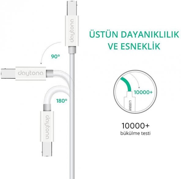 DAYTONA TB1-2-1 1,0m TYPE-C=USB B ÇEVİRİCİ KABLO ADAPTÖR - 4
