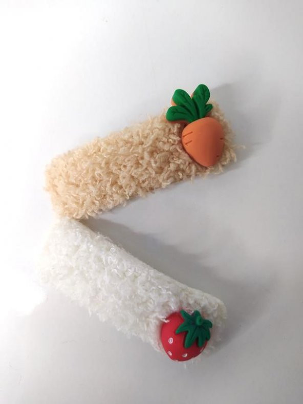 Meyveli Çilek Havuç Renkli Tokalar Sevimli Kız Çocuk Saç Aksesuarları ürün görseli