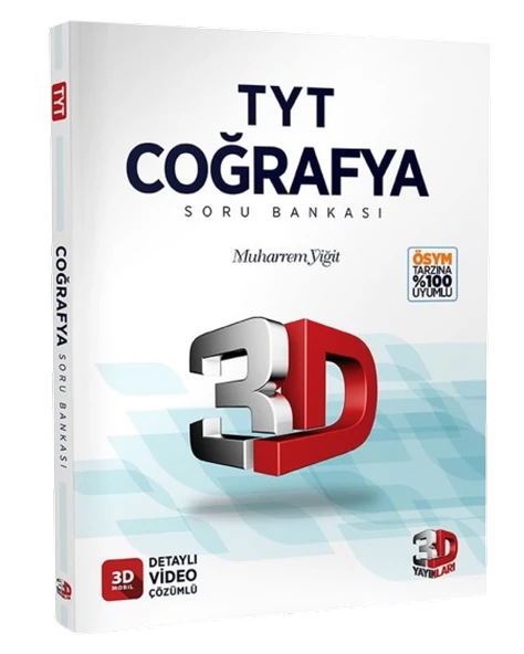 3D Yayınları TYT Coğrafya Soru Bankası Tamamı Video Çözümlü