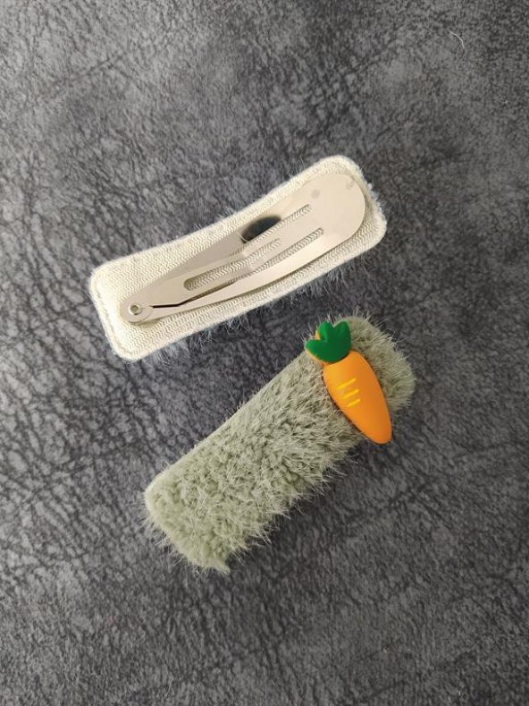 Civ Civ Ve Havuç Renkli Tokalar Sevimli Kız Çocuk Saç Aksesuarları - Resim 3