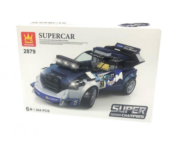 Wange Süper Car Mavi Spor Yarış Arabası 204 Parça Lego - Resim 4
