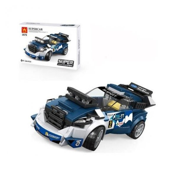 Wange Süper Car Mavi Spor Yarış Arabası 204 Parça Lego - Resim 5