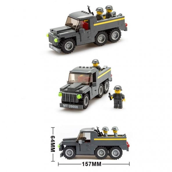 Wange Askeri Kamyon 134 Parça Lego - Resim 3