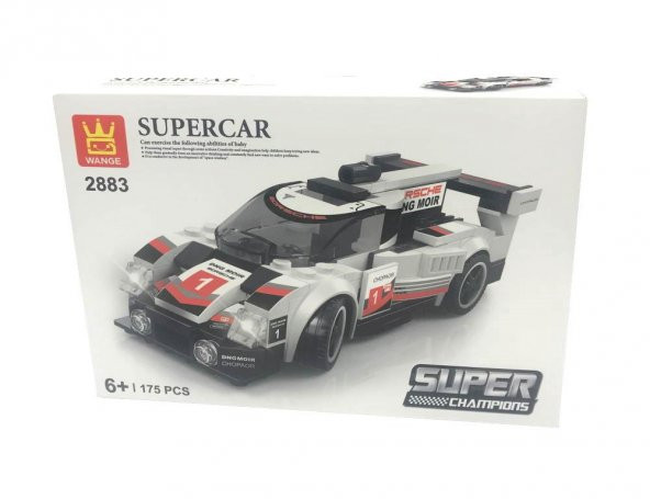 Wange Süper Car Beyaz Spor Yarış Arabası 175 Parça Lego - 3