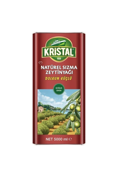 Kristal Natural Sızma Dolgun Güçlü Teneke Zeytinyağı 5 lt