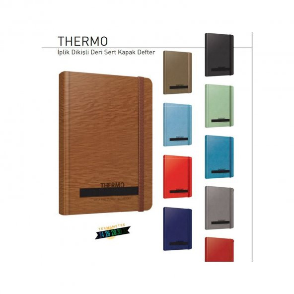 Gıpta Thermo İplik Dikişli Deri Kapak 13x21 120 Yaprak Kareli Standart Defter