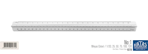 Hatas Mikyas 30cm No:1 Cetvel 0270