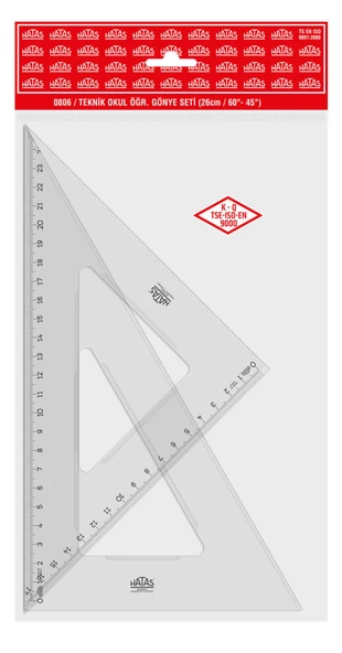 Hatas Teknik Okul Gönye Seti 26cm 0806