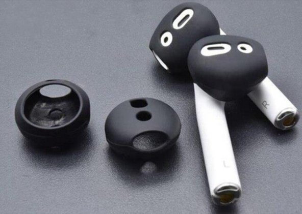 2 Çift (4 Adet) Apple Airpods Kulaklık Silikonu Sabitleyici-Sensör - 6