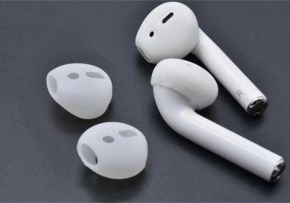 2 Çift (4 Adet) Apple Airpods Kulaklık Silikonu Sabitleyici-Sensör - 7