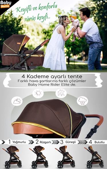 Yeni Doğan Set 9 İn 1 Baby Home 985 Tavel Sistem Bebek Arabası Ve 600 Park Yatak Oyun Parkı Beşik - 7