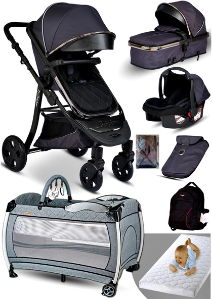 Yeni Doğan Set 9 İn 1 Baby Home 985 Tavel Sistem Bebek Arabası Ve 600 Park Yatak Oyun Parkı Beşik - 2