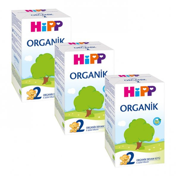 Hipp 2 Organik Devam Sütü 600 gr- 6+ Ay 3 Adet
