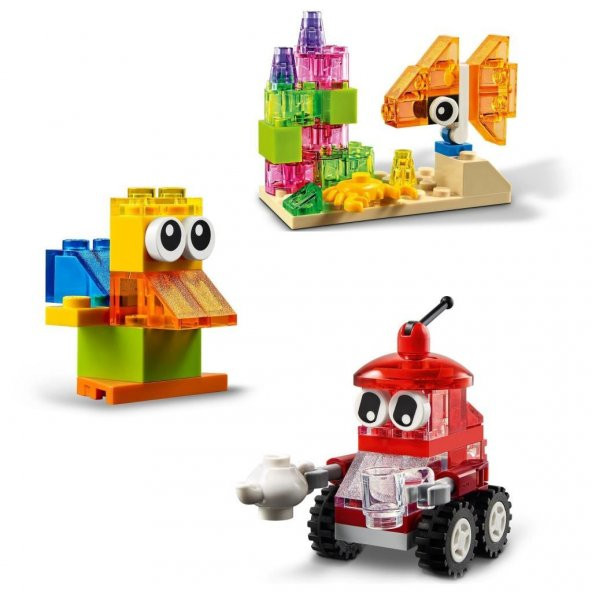 LEGO Classic 500 Parçalık Yaratıcı Şeffaf Parçalar Kutusu (11013) - Çocuk Oyuncak Yapım Seti - 4