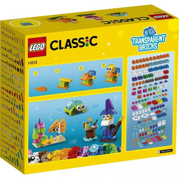 LEGO Classic 500 Parçalık Yaratıcı Şeffaf Parçalar Kutusu (11013) - Çocuk Oyuncak Yapım Seti - 9