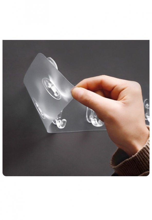 Hayal sepeti Askılık Şeffaf 5li Yapışkanlı Askı Banyo ve Mutfak Düzenleyici Askısı - 2