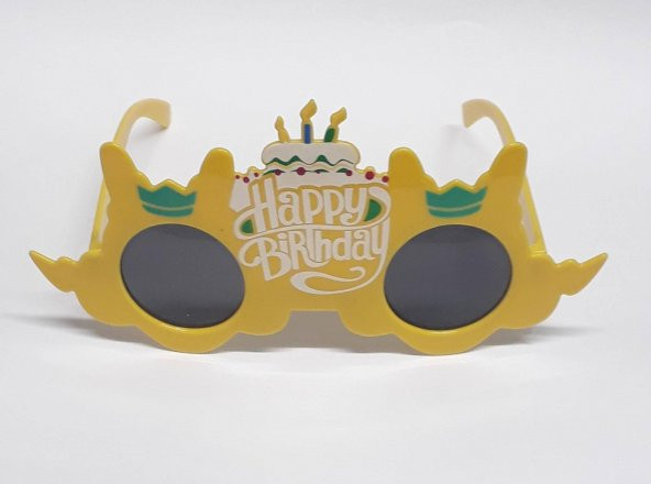 Sarı Happy Birthday Gözlük - 2
