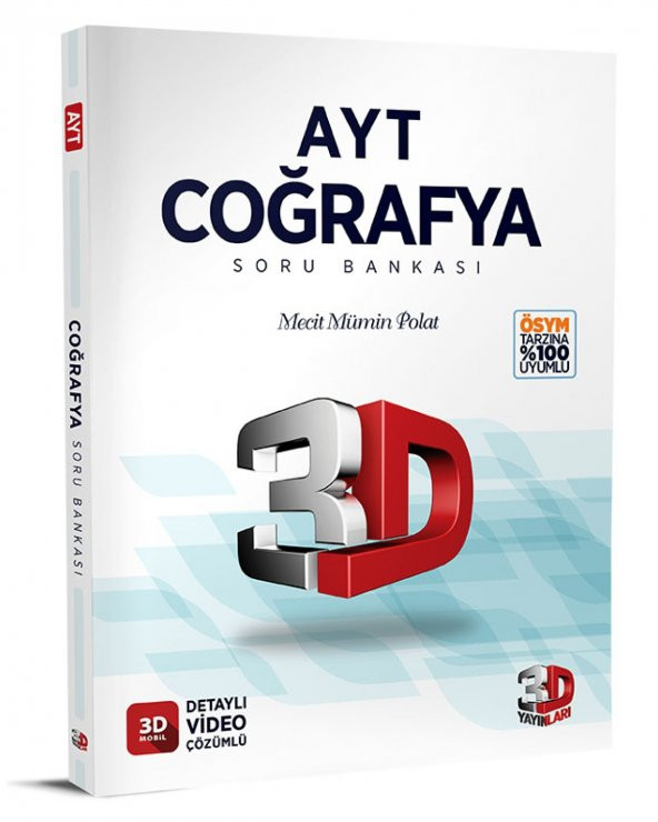 3D Yayınları AYT Coğrafya Soru Bankası Tamamı Video Çözümlü