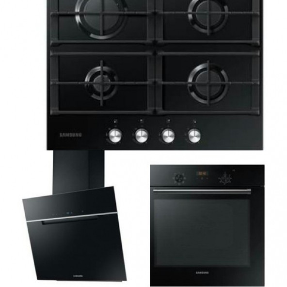 Samsung NV60K5140BB - NA64N7100AB - NK24N7060VB Siyah Ankastre Set - 1
