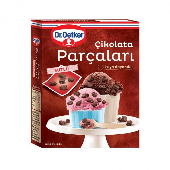 Dr. Oetker Çikolata Parçaları  Sütlü 70gr x 12 Adet