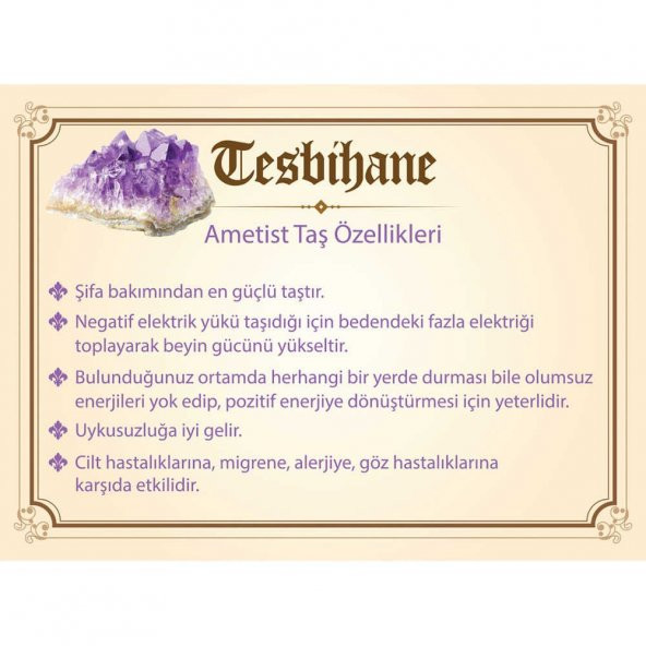 Nipora Hem Bileklik - Hem Kolye - Hem Tesbih 99lu Mor Ametist Doğaltaş Aksesuar - 12