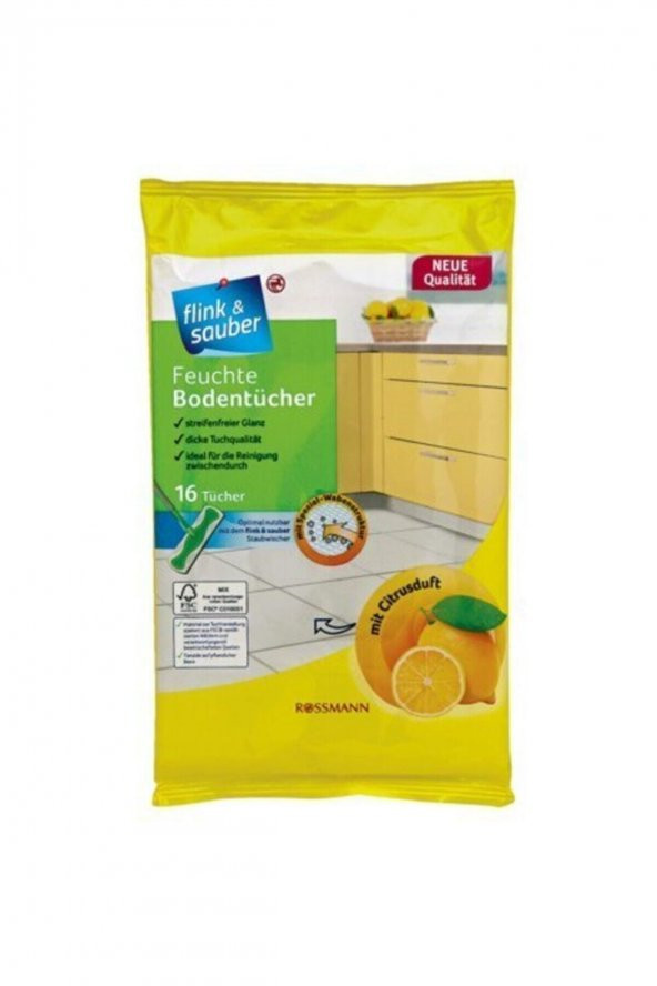 Islak Yer Bezi Limon Kokulu 22x30 Cm 16lı