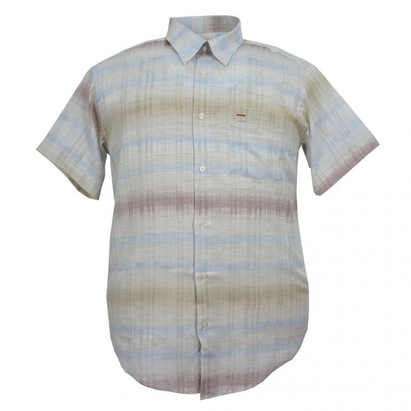 Erkek Büyük Beden Battal Boy Kısa Kollu Gömlek - 2