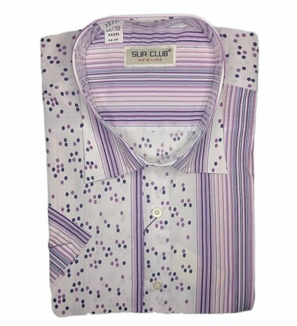 Erkek Büyük Beden Battal Boy Kısa Kollu Gömlek - 3